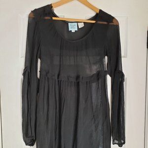 Kimchi Blue Sheer Black Tunic